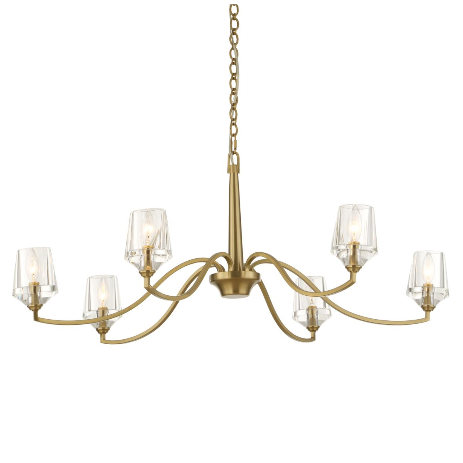 Uttermost Barcelona Warm Natural Brass Chandelier ~ 6 Lt - Image 2