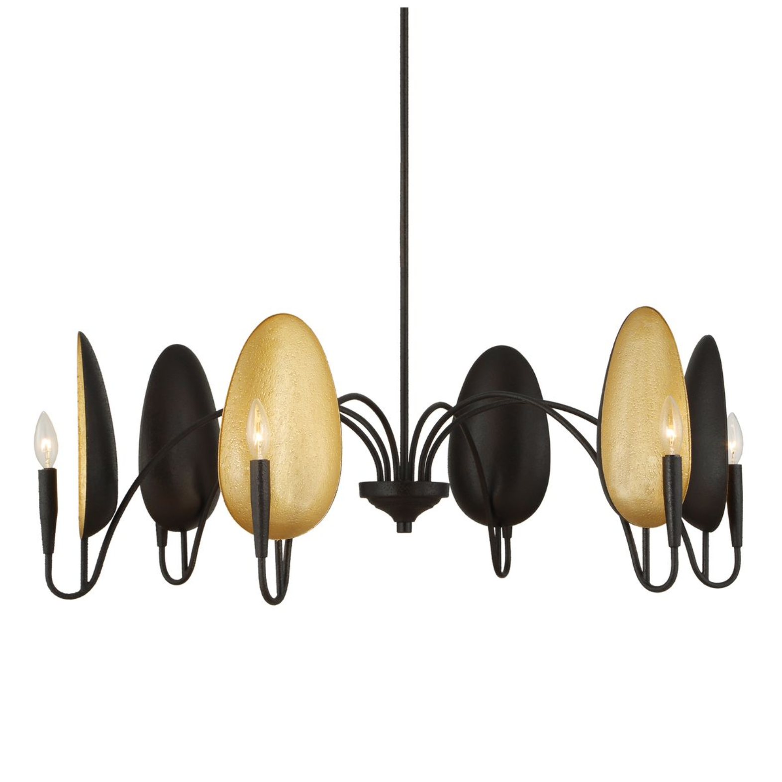 Uttermost Warwick Matte Black With Textured Finish Chandelier ~ 6 Lt - Image 2