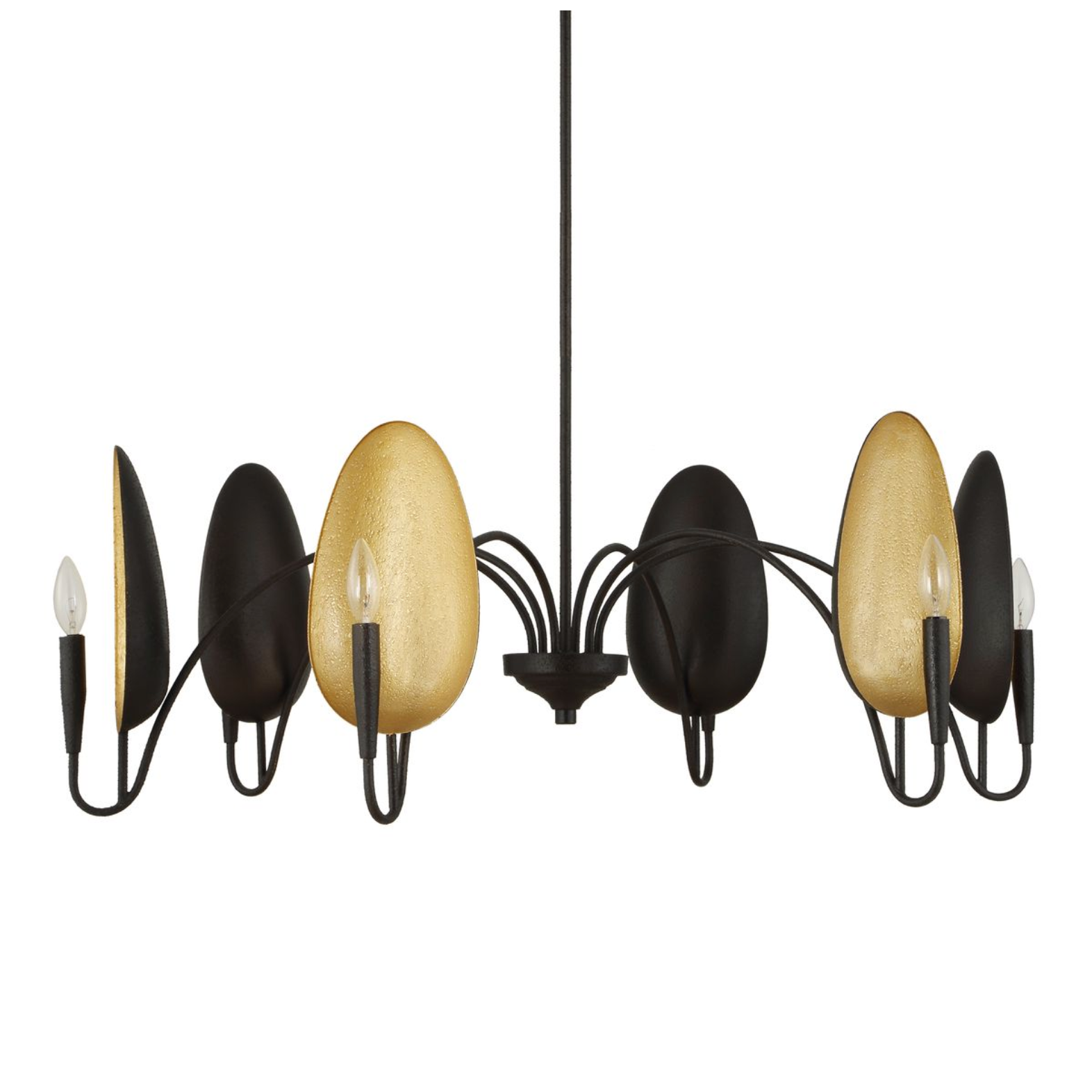 Uttermost Warwick Matte Black With Textured Finish Chandelier ~ 6 Lt - Image 3