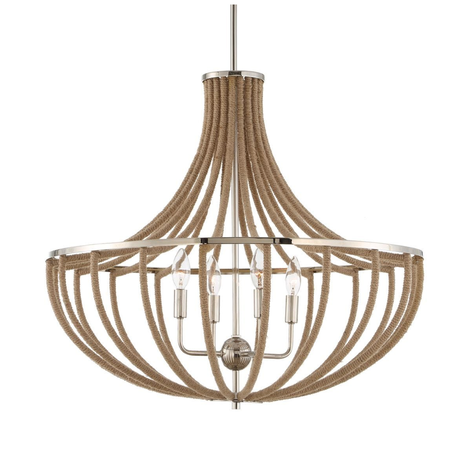 Uttermost Lovelock Natural Twisted Rope Pendant ~ 4 Lt - Image 2