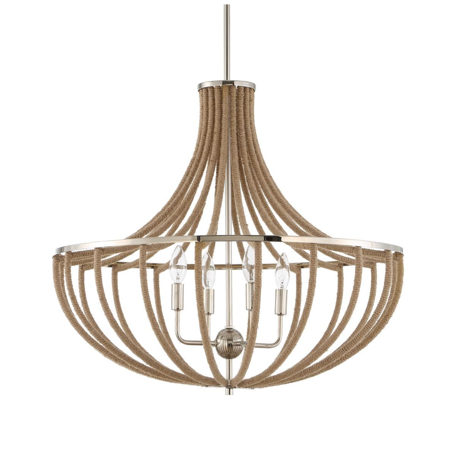 Uttermost Lovelock Natural Twisted Rope Pendant ~ 4 Lt - Image 3