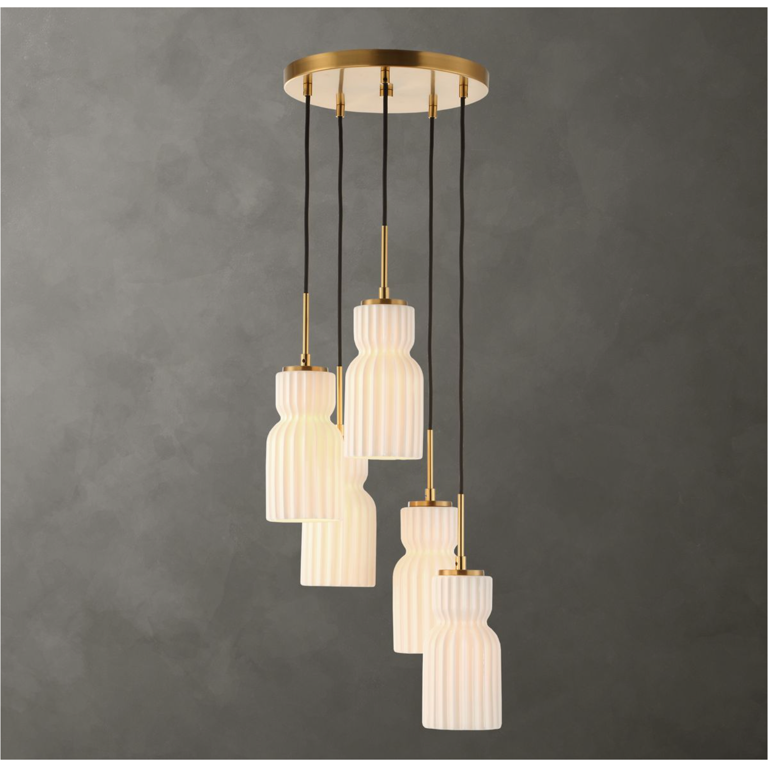Uttermost Vainer White Textured Pendant ~ 5 Lt