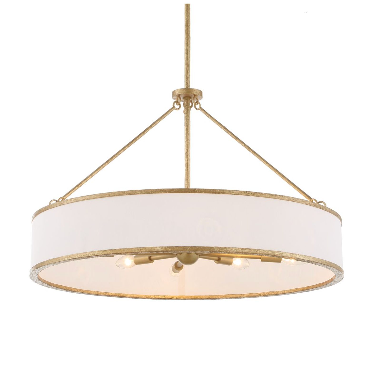 Uttermost Algiers White Linen Shade Pendant ~ 8 Lt - Image 2