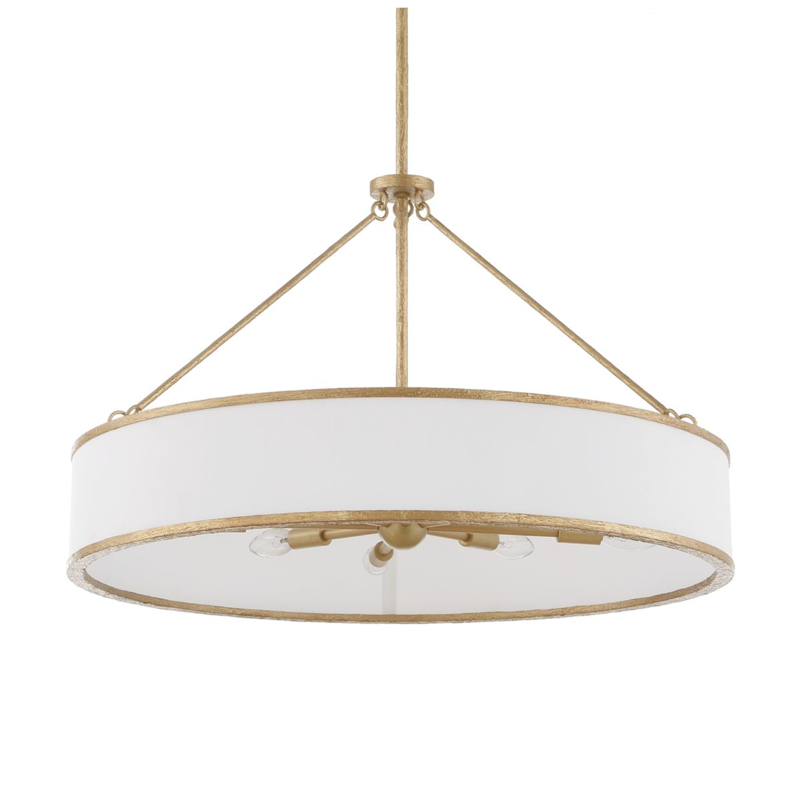 Uttermost Algiers White Linen Shade Pendant ~ 8 Lt - Image 3
