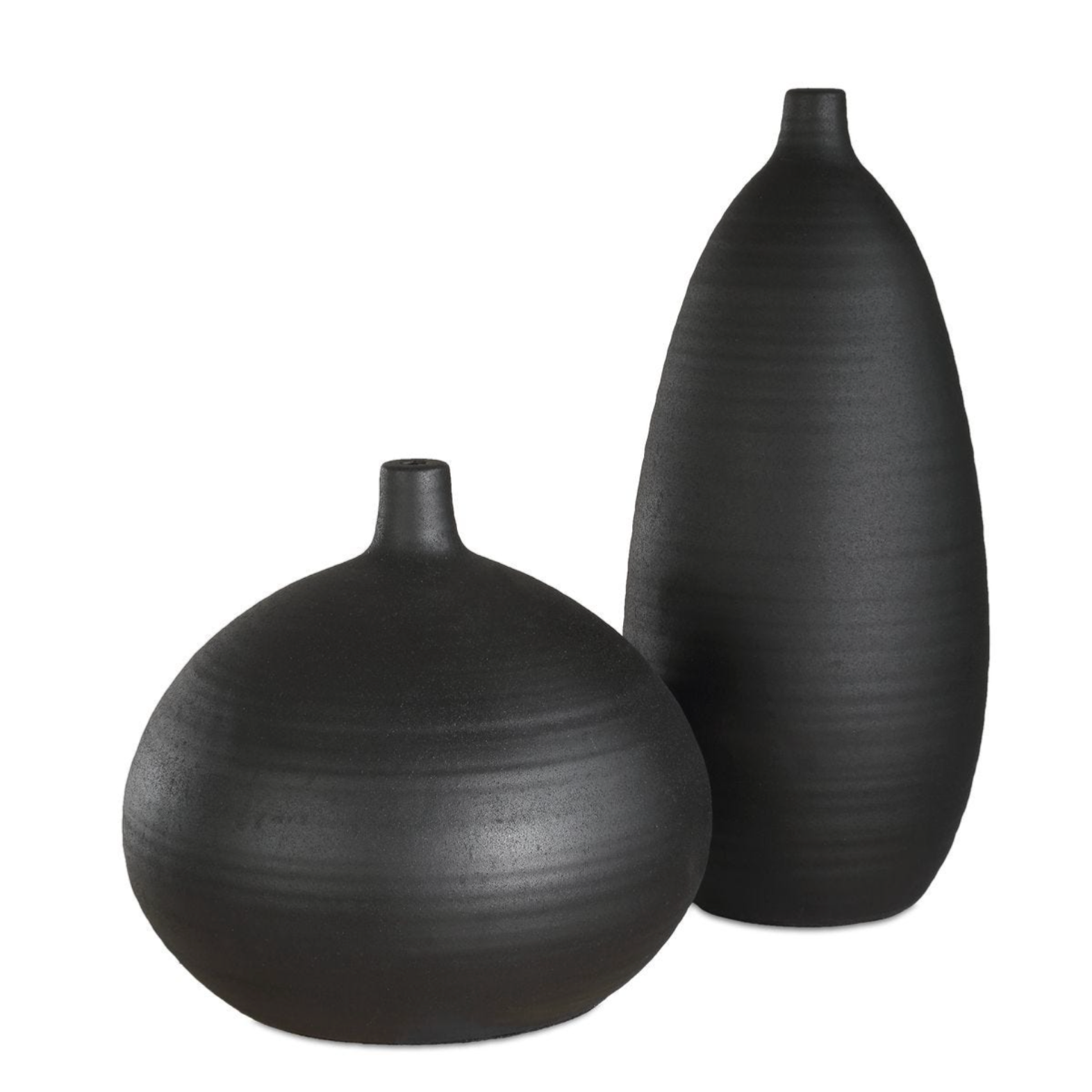 Uttermost Bower Sleek Black Vases ~ Set Of 2 - Image 2