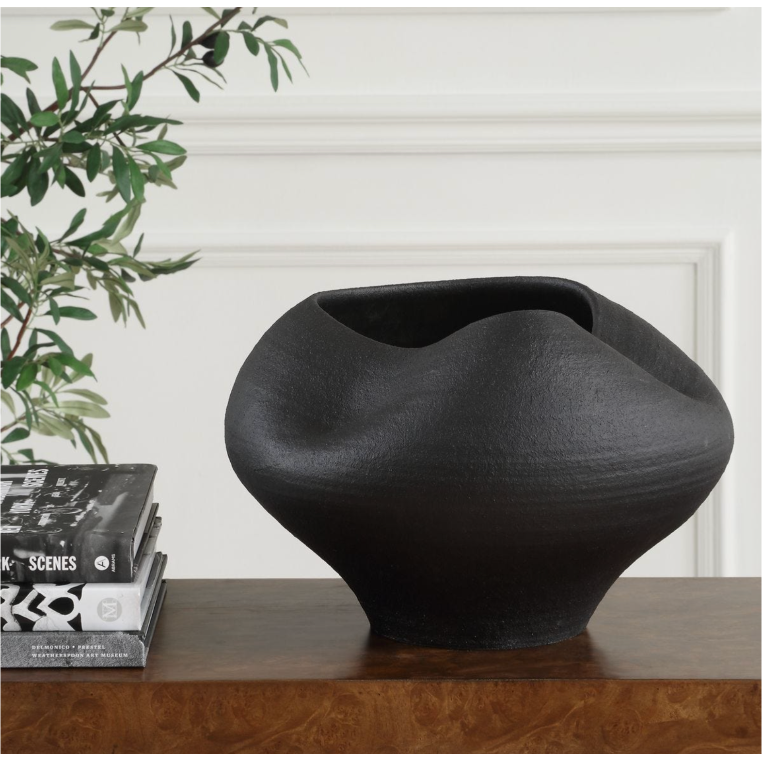 Uttermost Nocturne Matte Black Oragnic Shape Bowl - Image 3