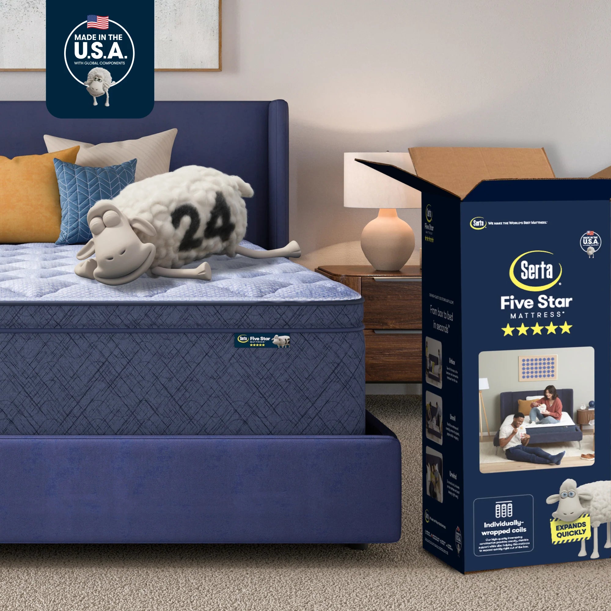 Serta Five Star Mattress Bed in a Box 16” Plush Pillow Top ~ Available in Twin, Twin XL, Full, Queen, King and Cal King Sizes - Image 1