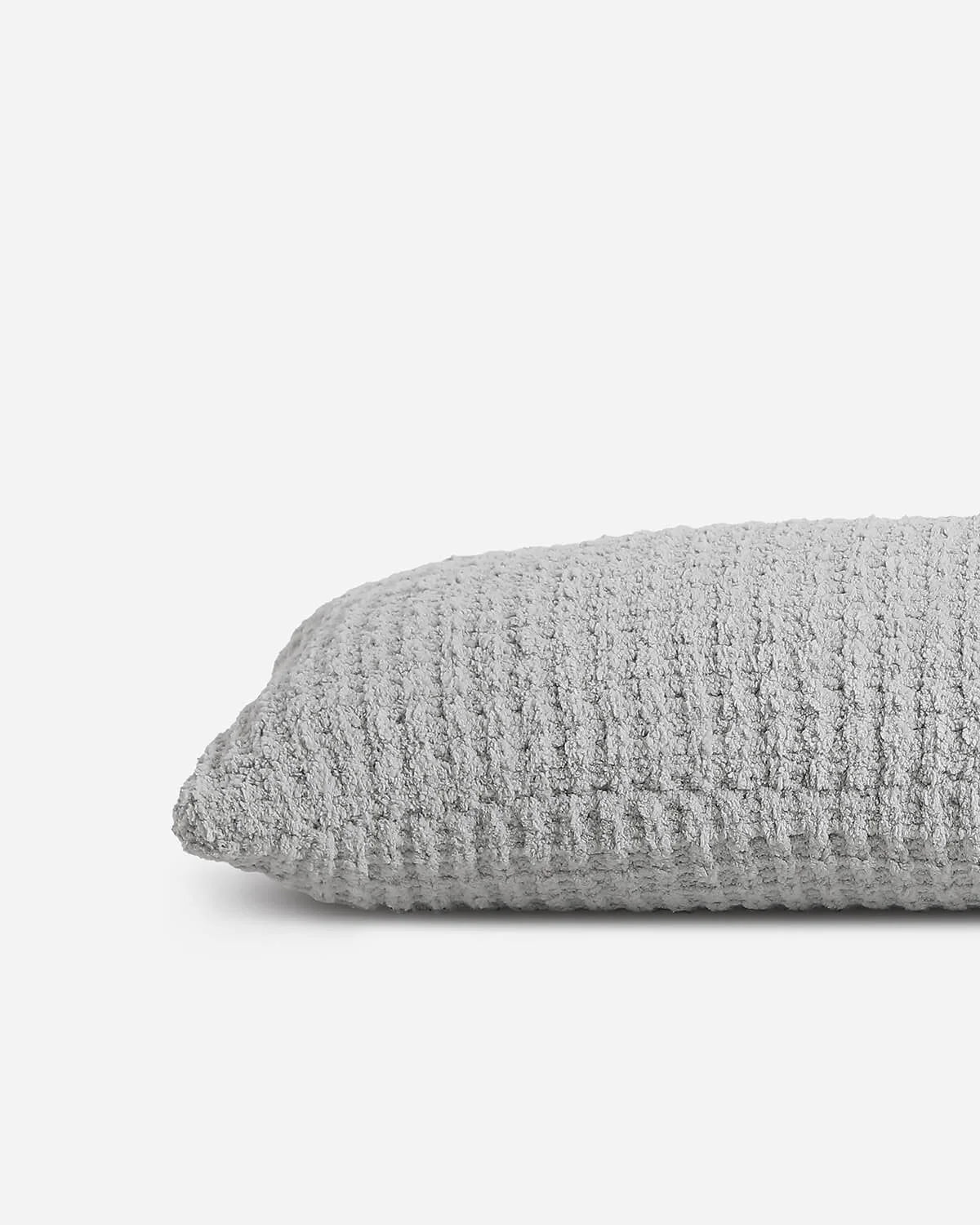 Sunday Citizen Waffle Lumbar Pillow in Cloud Grey ~ 36 x 14 - Image 3