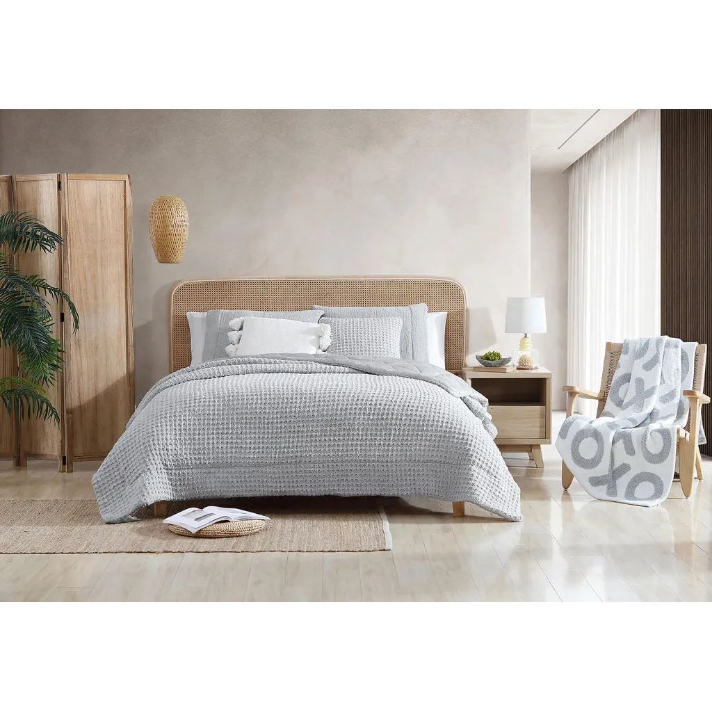Sunday Citizen Waffle Throw Pillow in Cloud Grey ~ 20 x 20 - Image 3