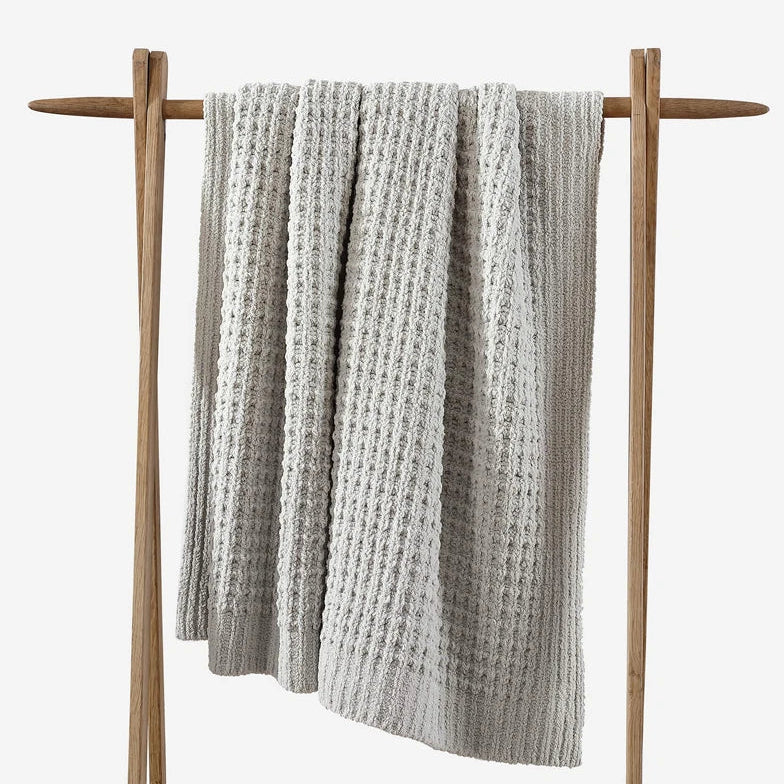 Sunday Citizen Waffle Lightweight Throw in Cloud Gray ~ 75 x 52 - Image 1