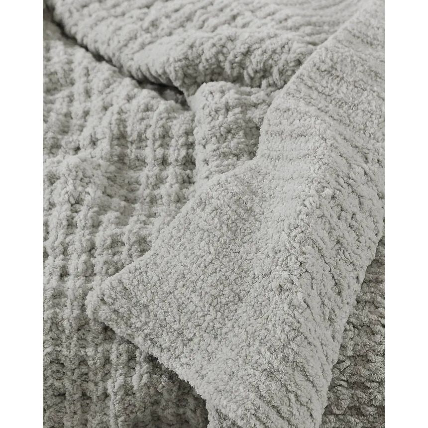 Sunday Citizen Waffle Lightweight Throw in Cloud Gray ~ 75 x 52 - Image 3