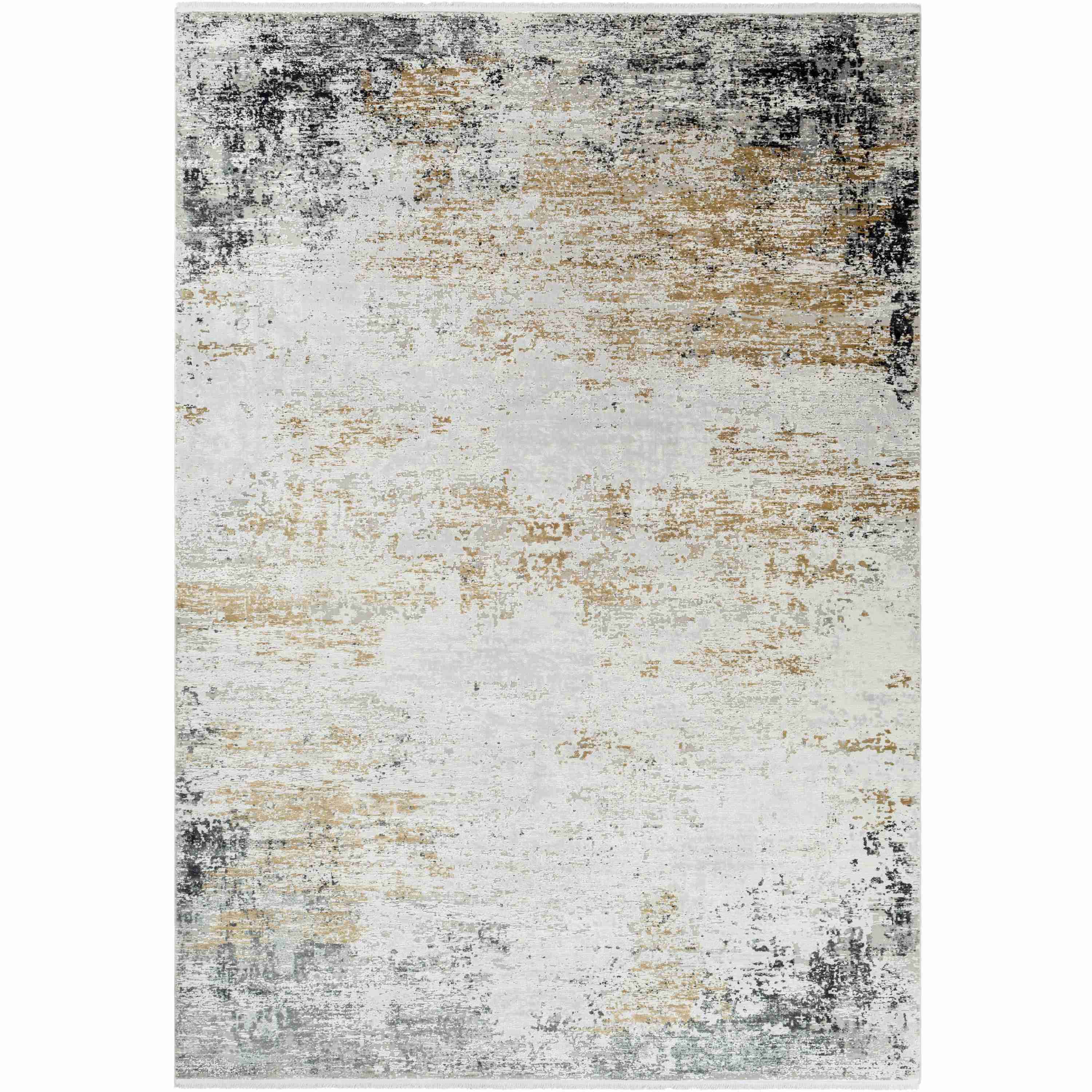 Surya Rugs Solar Collection Charcoal, Gray, Saffron & White Area Rug SOR-2302 - Image 1