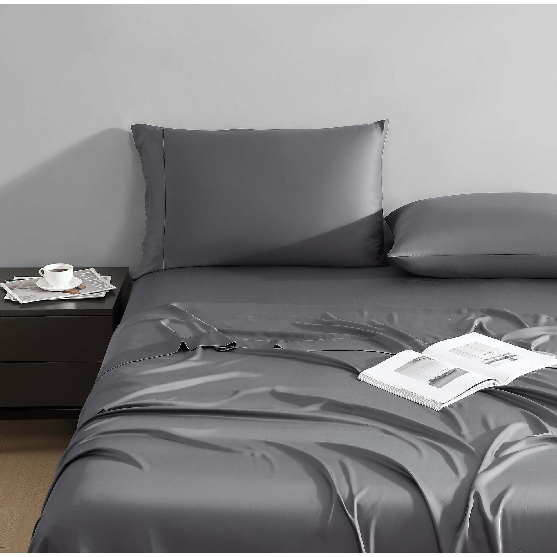 Sunday Citizen Natural Premium Bamboo Pillowcase Set in Granite ~ Available in King and Standard Sizes - Image 2
