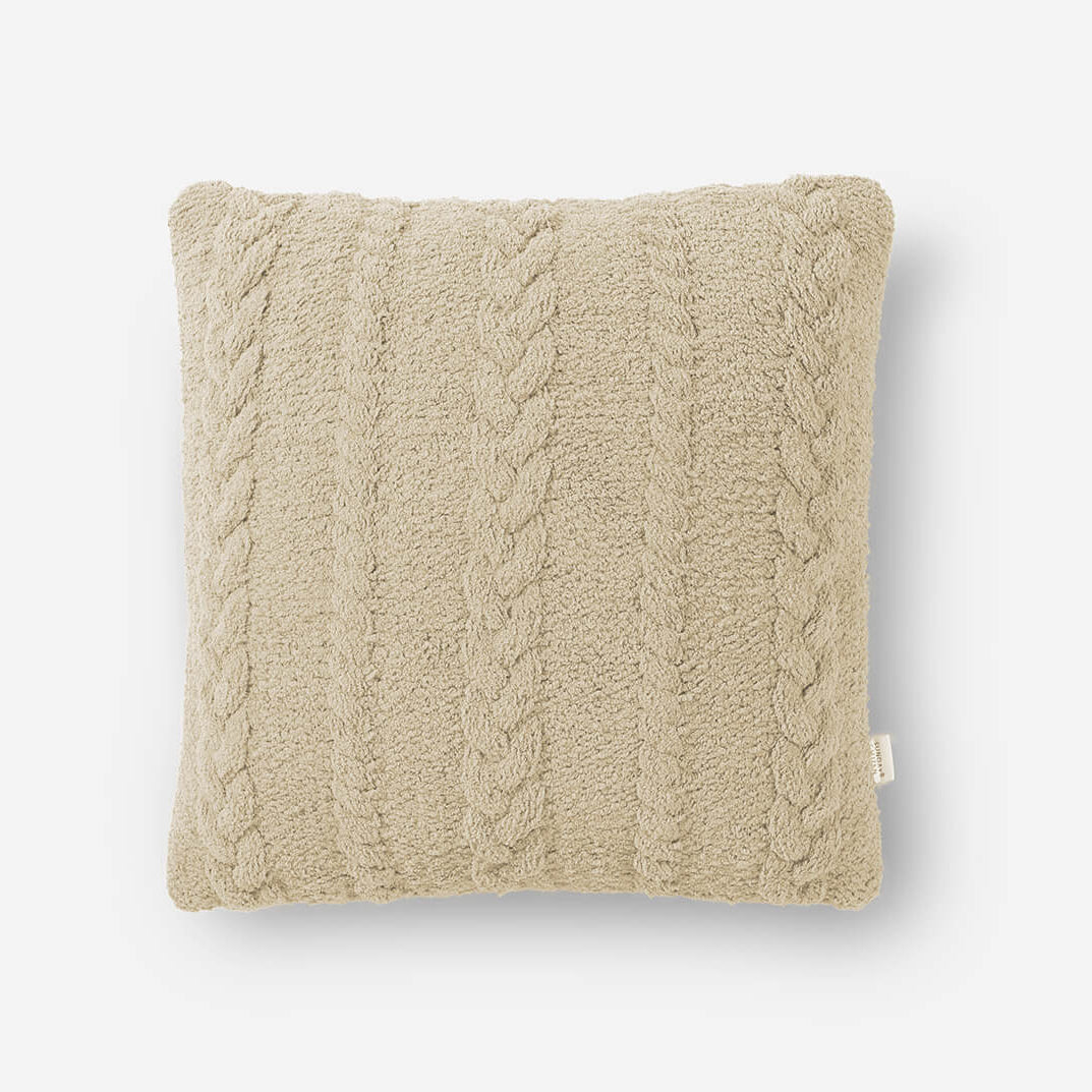 Sunday Citizen Braided Throw Pillow in Sahara Tan ~ 20 x 20