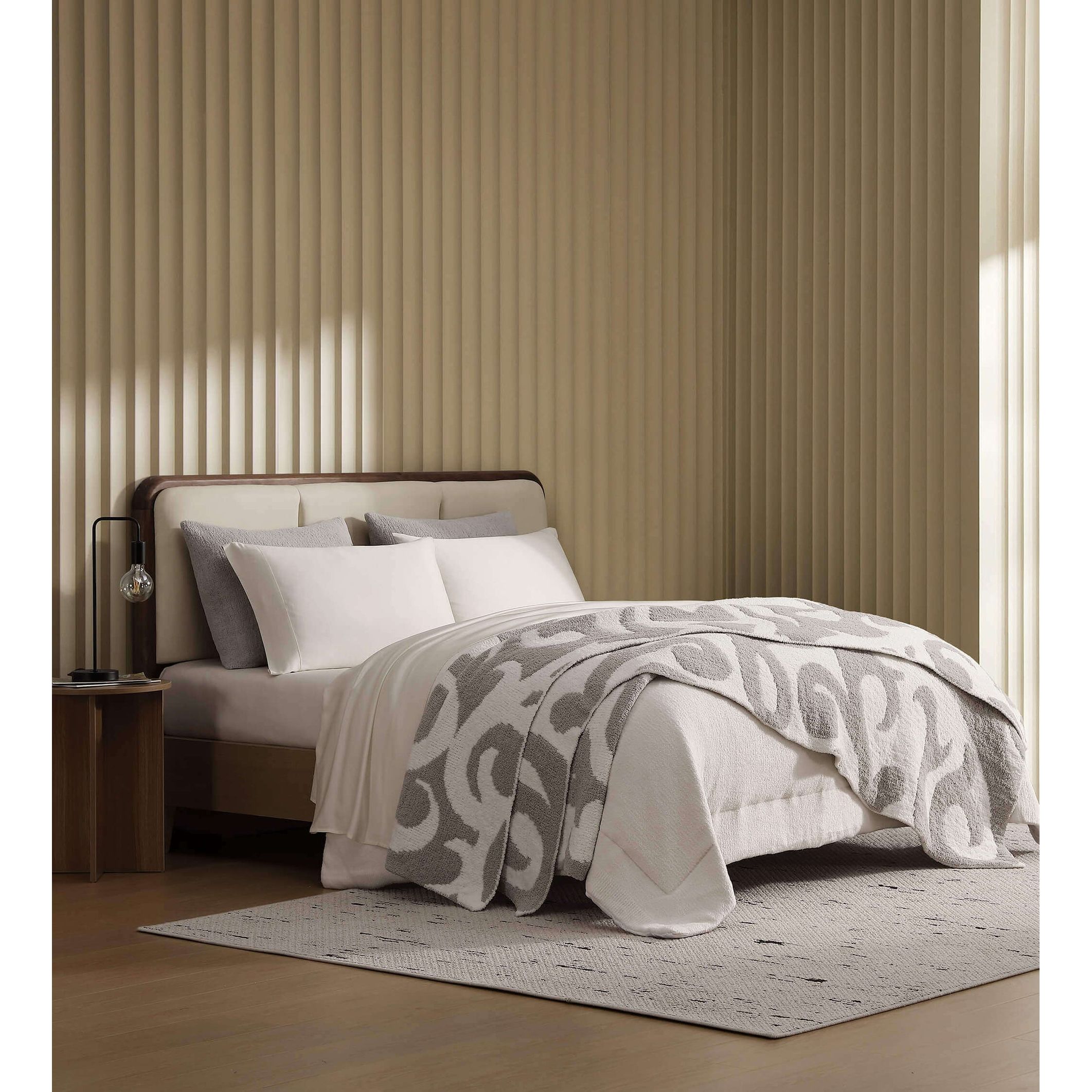 Sunday Citizen Casablanca Bed Blanket in Cloud Grey-Off White ~ Available in King and Queen Sizes - Image 3