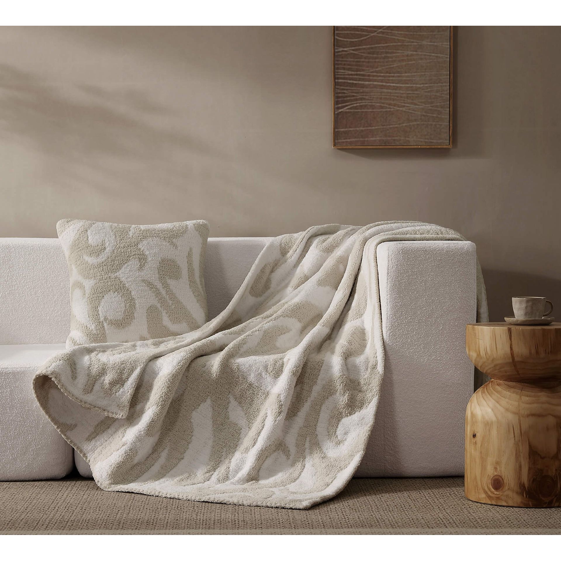 Sunday Citizen Casablanca Throw Pillow in Oatmeal-Off White ~ 20 x 20 - Image 2