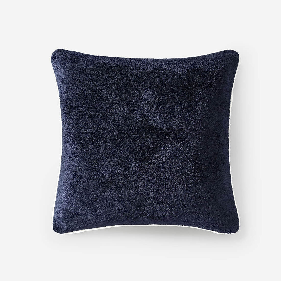 Sunday Citizen Cloud Silque Throw Pillow with Piping in Baritone Blue-Off White ~ 20 x 20 - Image 1
