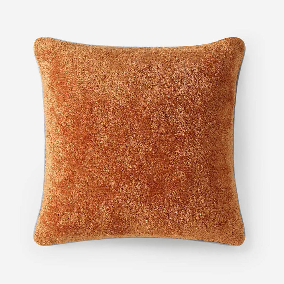 Sunday Citizen Cloud Silque Throw Pillow with Piping in Raw Sienna-Misty Blue ~ 20 x 20 - Image 1