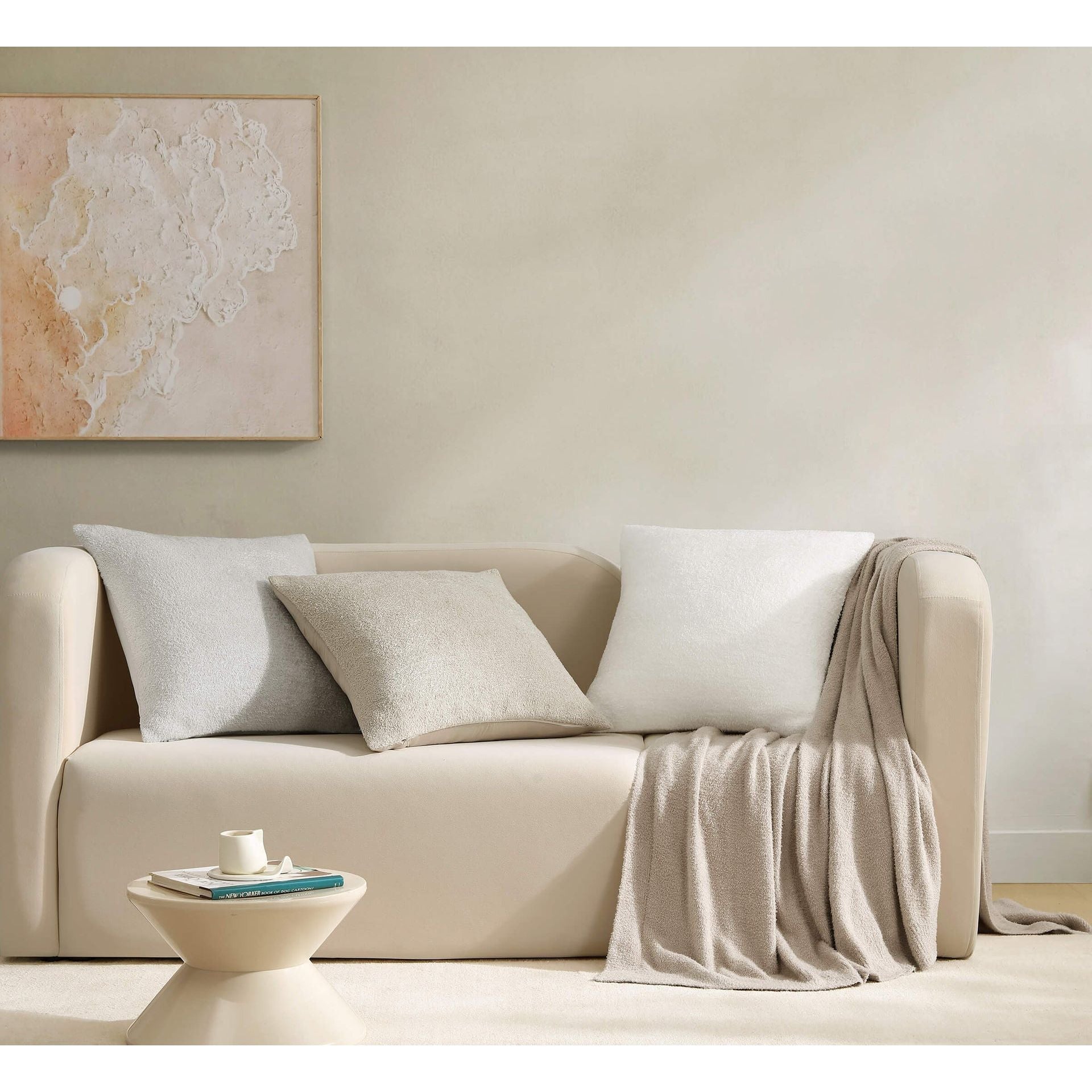 Sunday Citizen Cloud Silque Throw in Sandstone ~ 75 x 52 - Image 3