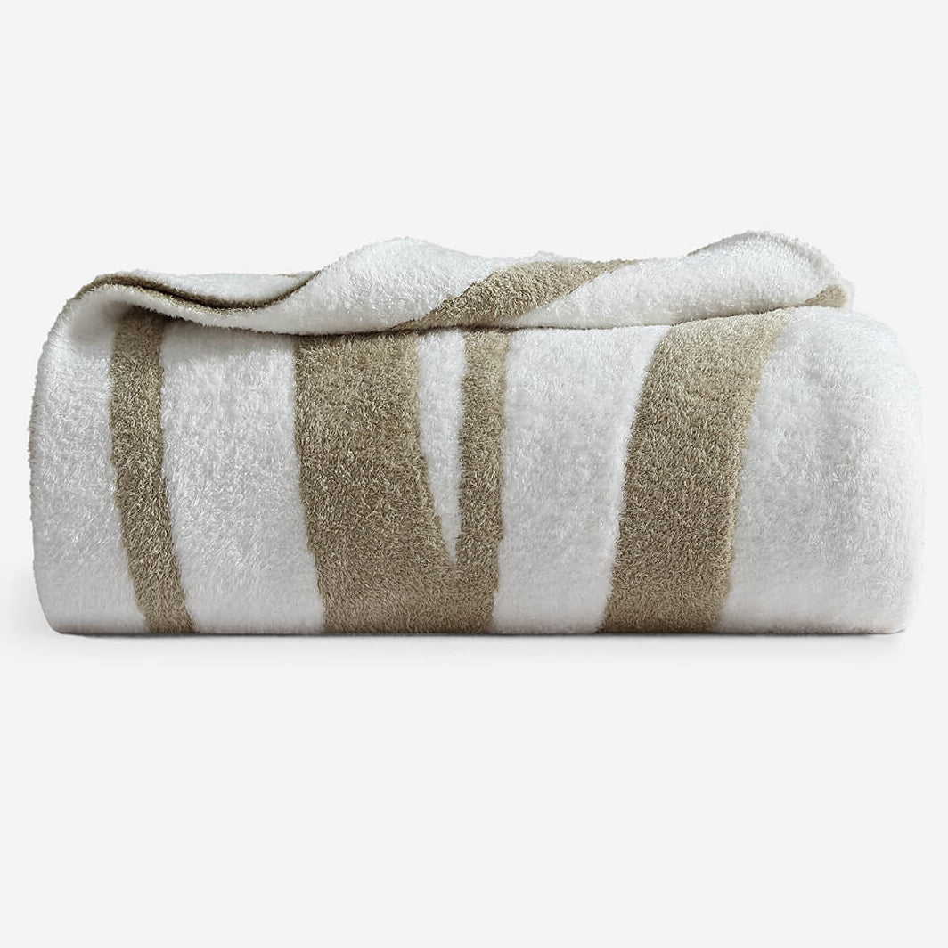 Sunday Citizen Cloud Silque Woodland Bed Blanket in White-Sandstone ~ Available in King/Cal King and Full/Queen Sizes