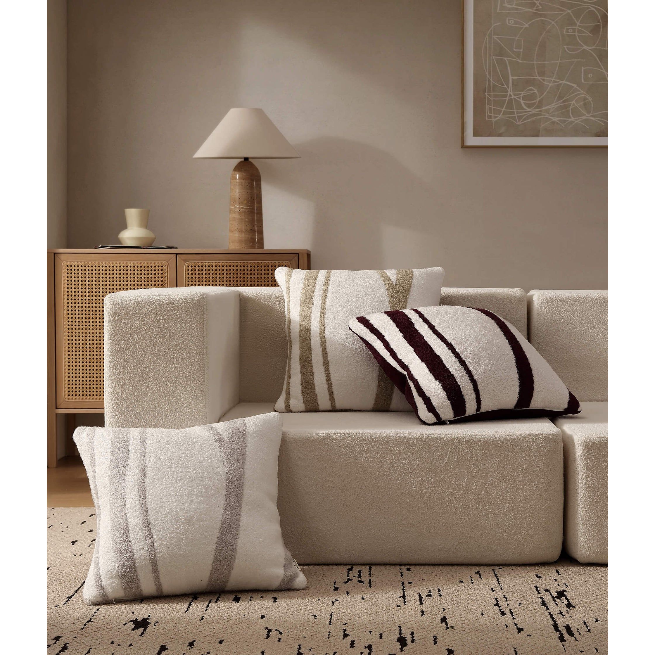 Sunday Citizen Cloud Silque Woodland Throw Pillow in White-Pearl Grey ~ 20 x 20 - Image 2