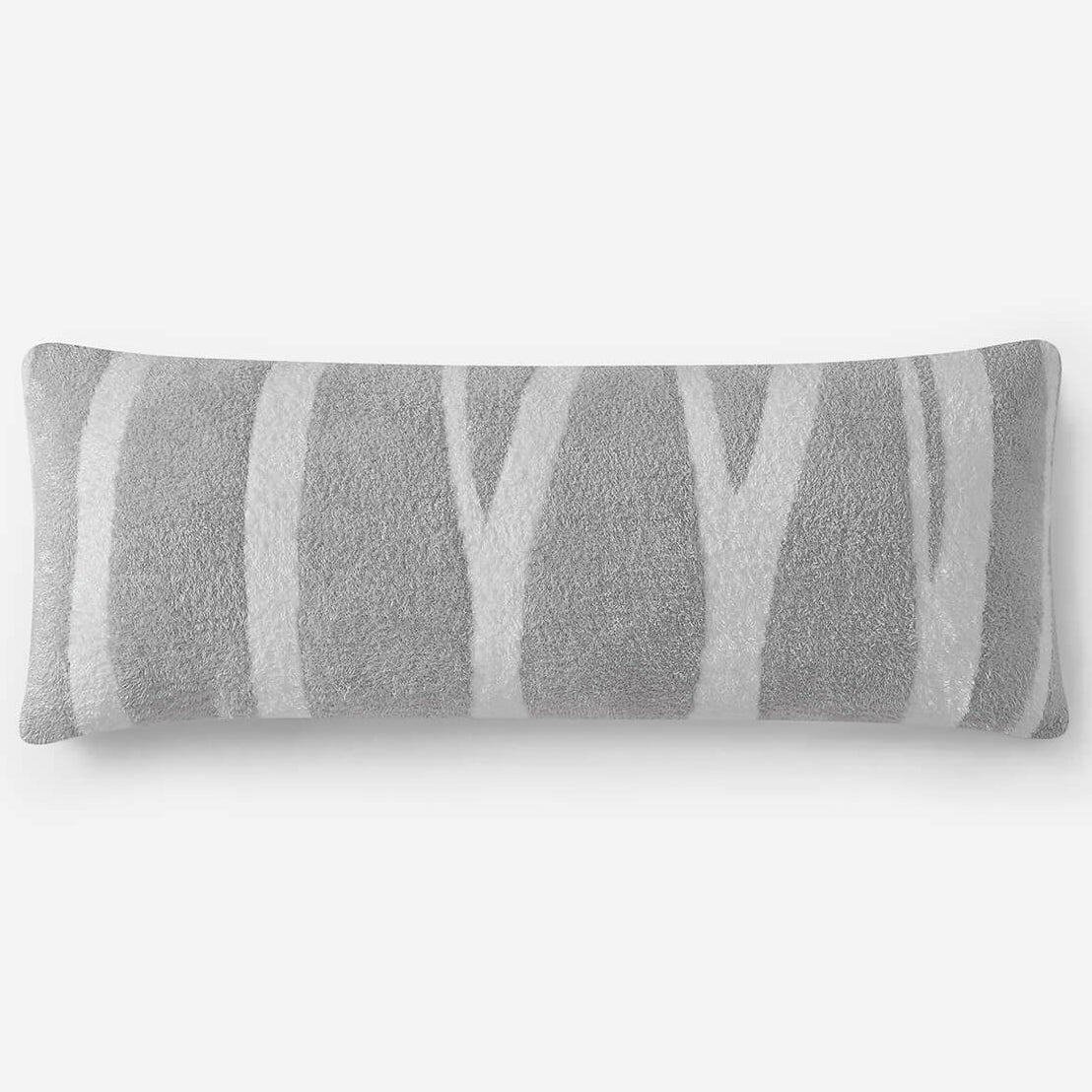 Sunday Citizen Cloud Silque Woodland Lumbar Pillow in White-Pearl Grey ~ 36 x 14 - Image 1