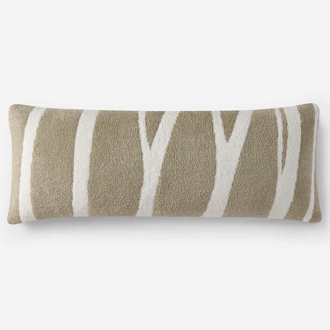 Sunday Citizen Cloud Silque Woodland Lumbar Pillow in White-Sandstone ~ 36 x 14 - Image 1