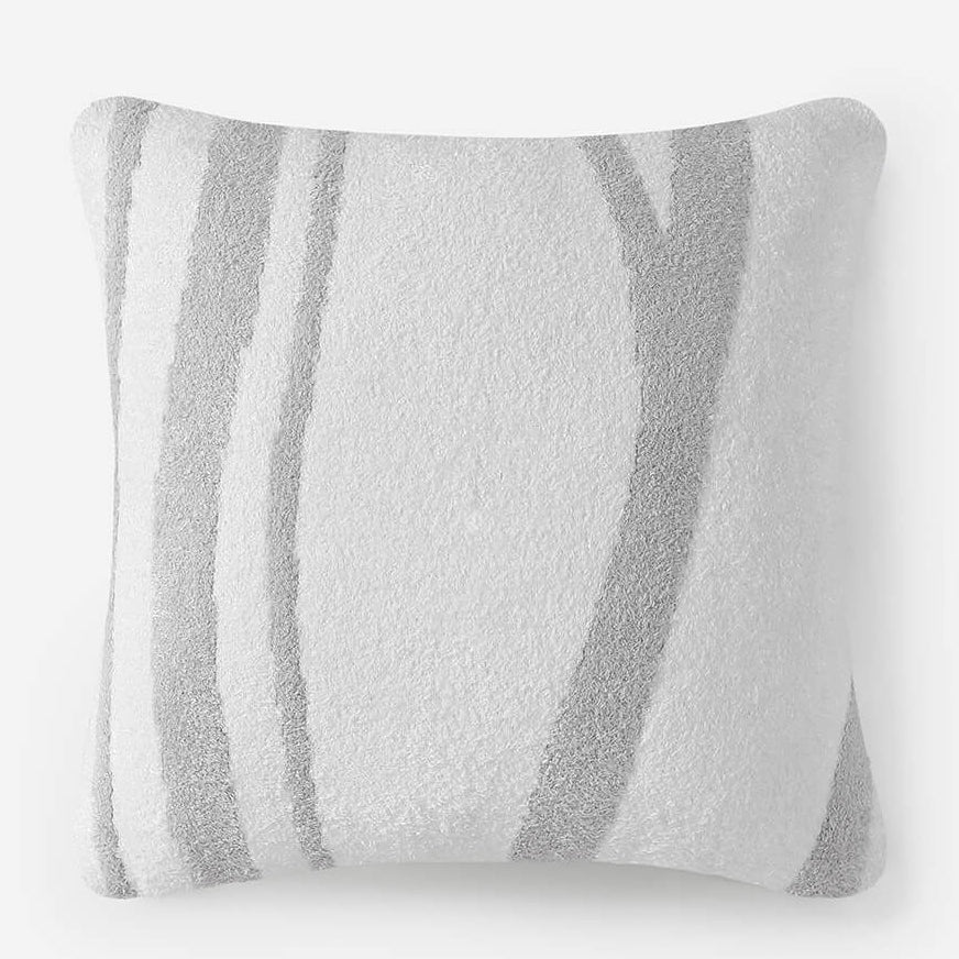 Sunday Citizen Cloud Silque Woodland Throw Pillow in White-Pearl Grey ~ 20 x 20 - Image 1