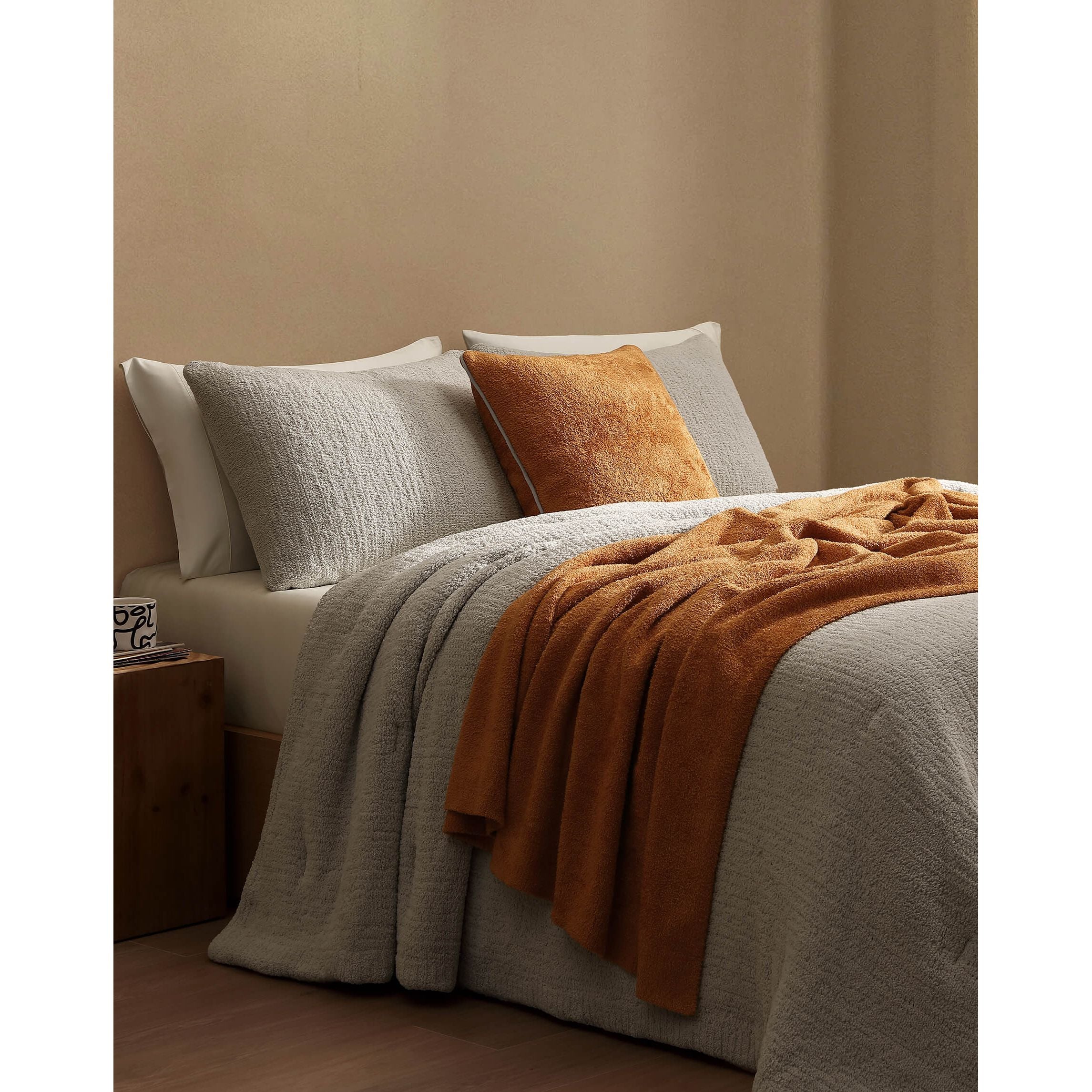 Sunday Citizen Cloud Silque Throw Pillow with Piping in Raw Sienna-Misty Blue ~ 20 x 20 - Image 2