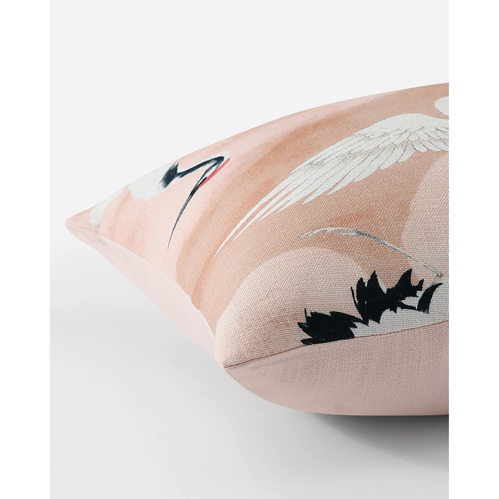 Sunday Citizen Crane in the Clouds Small Lumbar Pillow in Pink Sand ~ 22 in x 14 in - Image 3