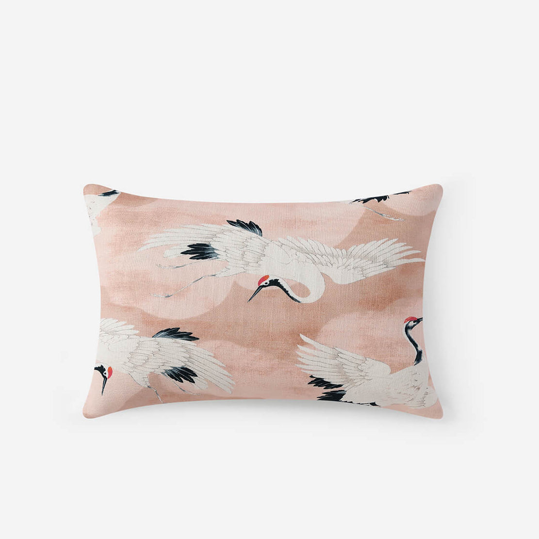 Sunday Citizen Crane in the Clouds Small Lumbar Pillow in Pink Sand ~ 22 in x 14 in - Image 2