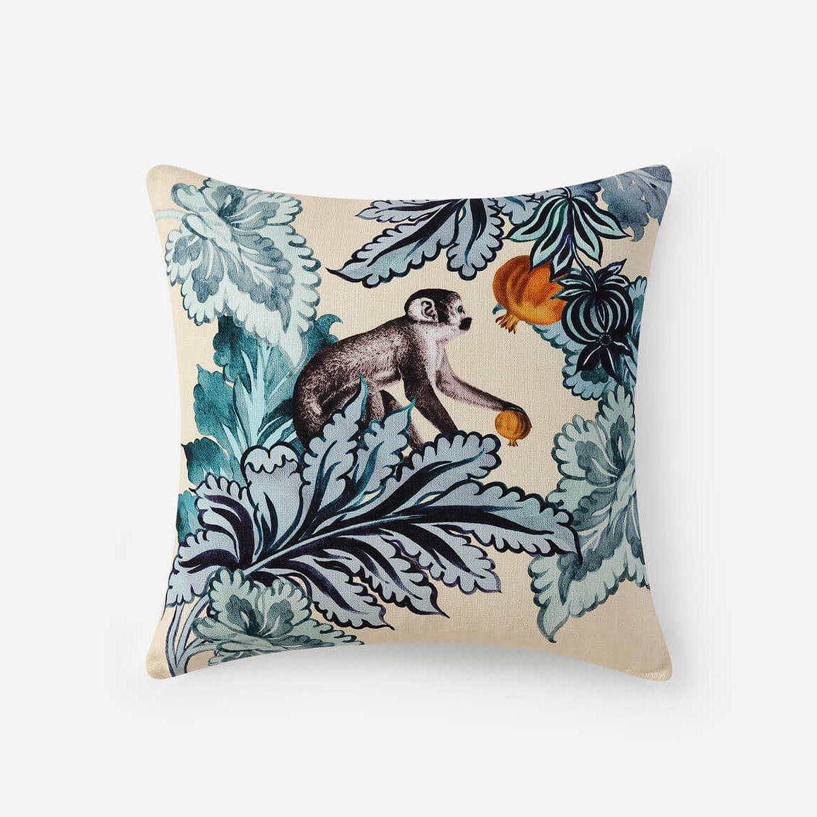 Sunday Citizen Damask Monkeys Throw Pillow ~ 20 x 20 - Image 1
