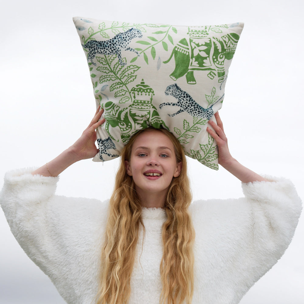 Sunday Citizen Elephant Ambari Big Throw Pillow ~ 20 x 20 - Image 2