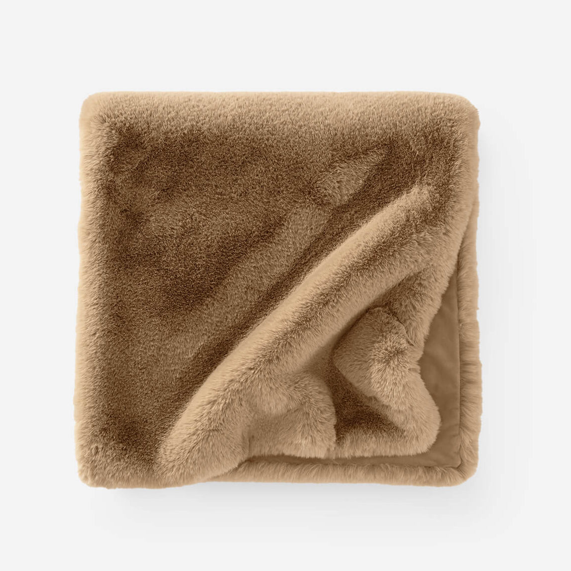Sunday Citizen Faux Fur Throw Bed Runner in Tan ~ 98 in  x 24 in - Image 2