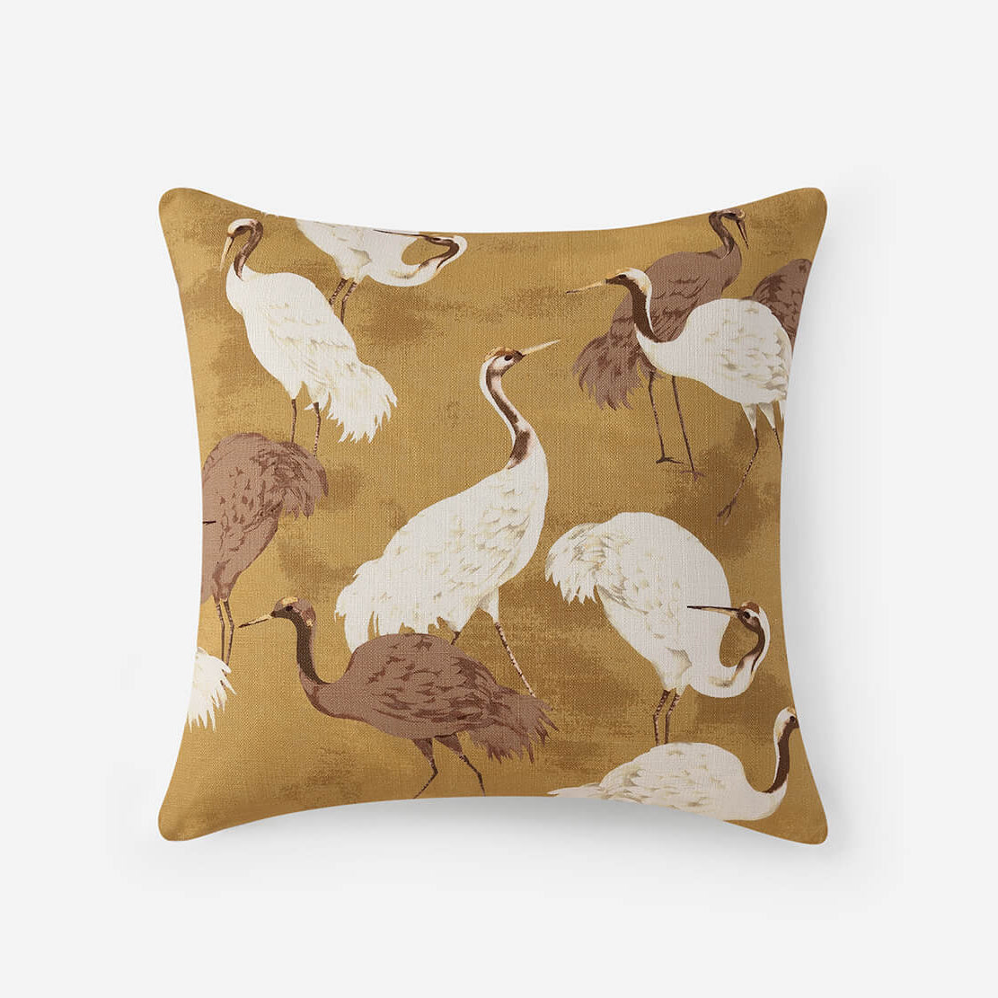 Sunday Citizen Golden Crane Throw Pillow ~ 20 x 20 - Image 1