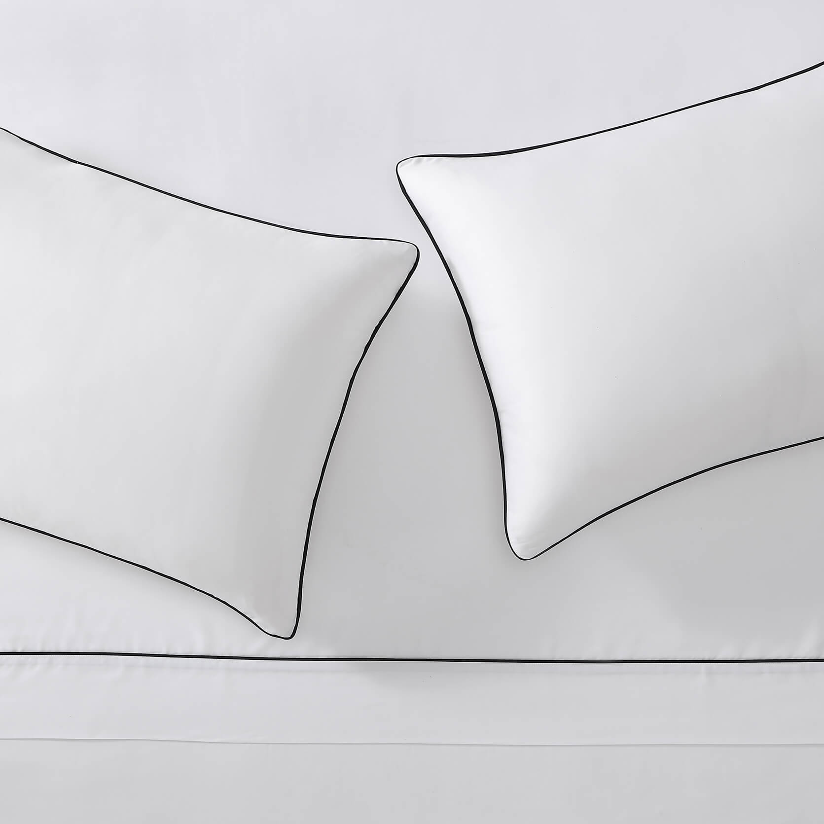 Sunday Citizen White Luxe Bamboo Sham Set with Black Piping ~ Available in King and Standard Sizes - Image 3