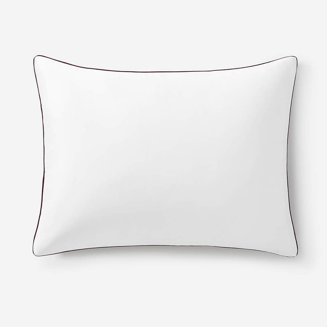 Sunday Citizen White Luxe Bamboo Sham Set with Fig Piping ~ Available in King and Standard Sizes