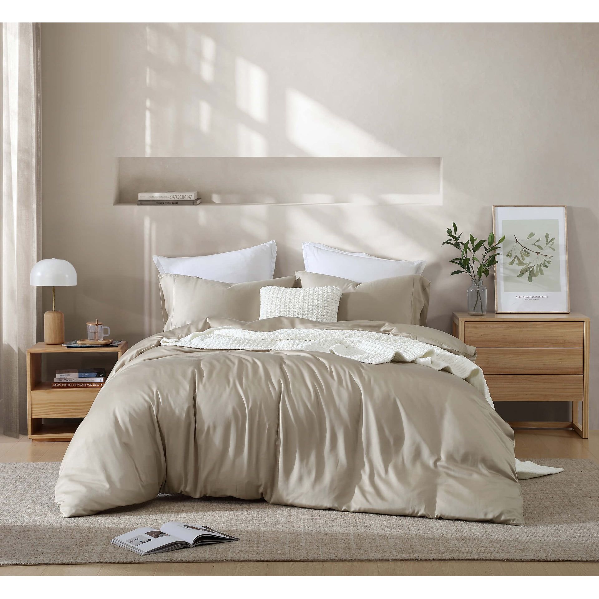 Sunday Citizen Silky Lyocell Sheet Set in Sandstone ~ Available in King and Queen Sizes - Image 2