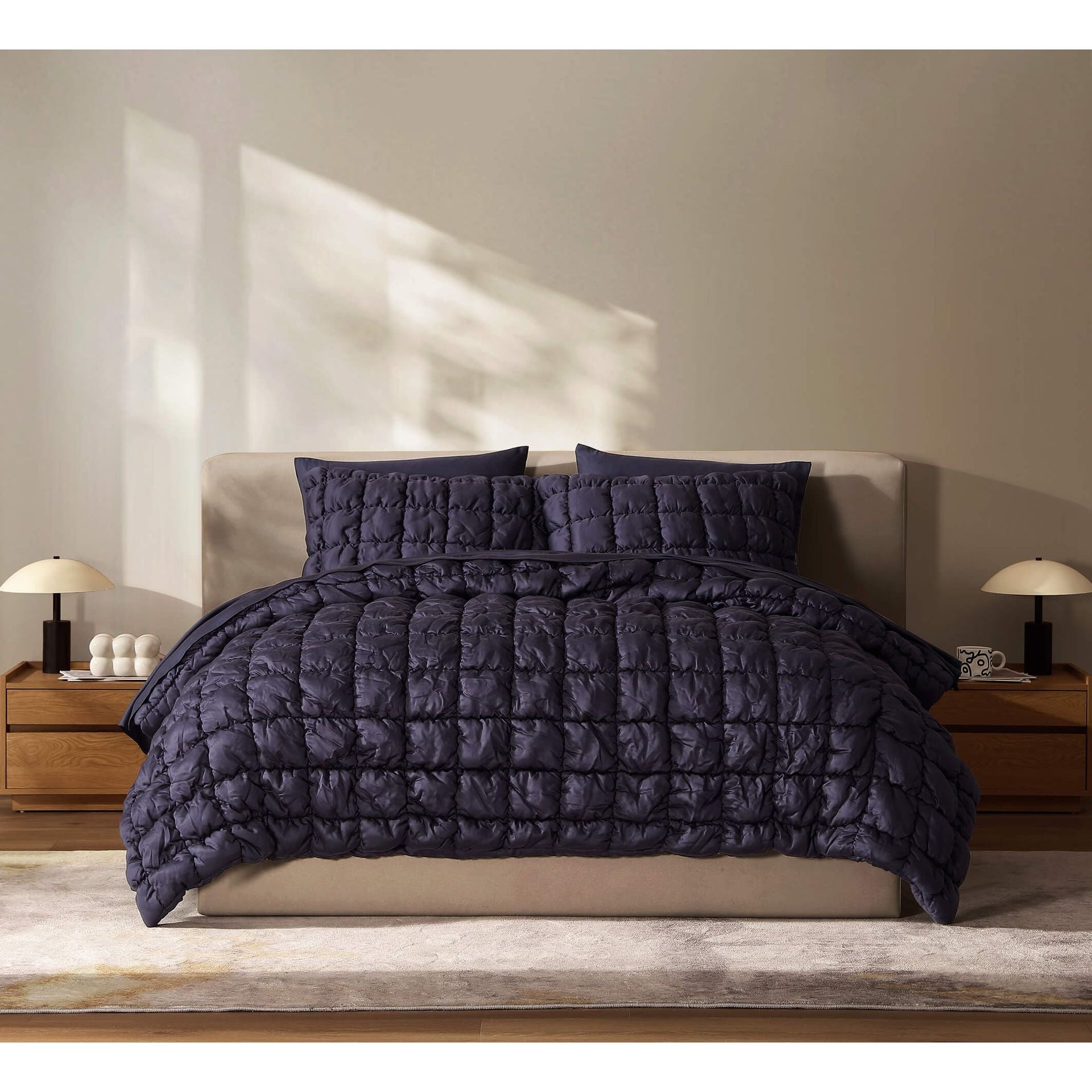 Sunday Citizen Silky Lyocell Puff Sham Set in Baritone Blue ~ Available in King and Standard Sizes - Image 3