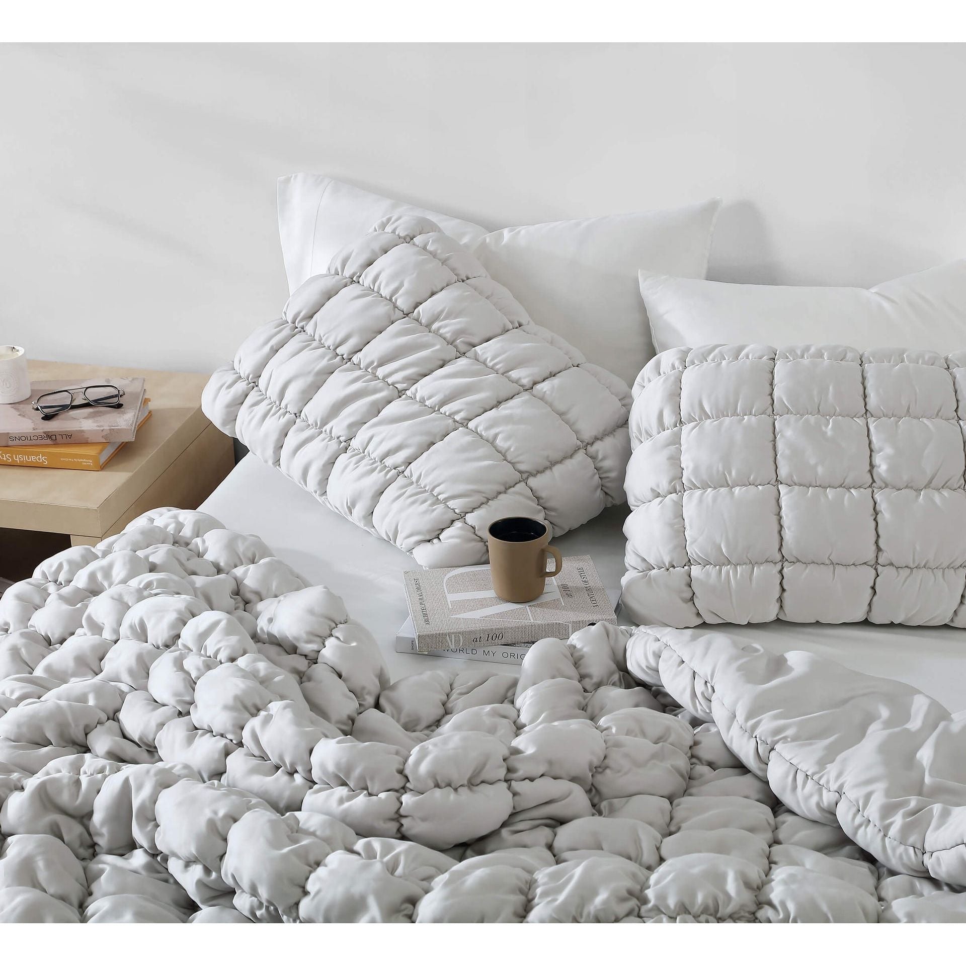 Sunday Citizen Silky Lyocell Puff Sham Set in Pearl Gray ~ Available in King and Standard Sizes - Image 3