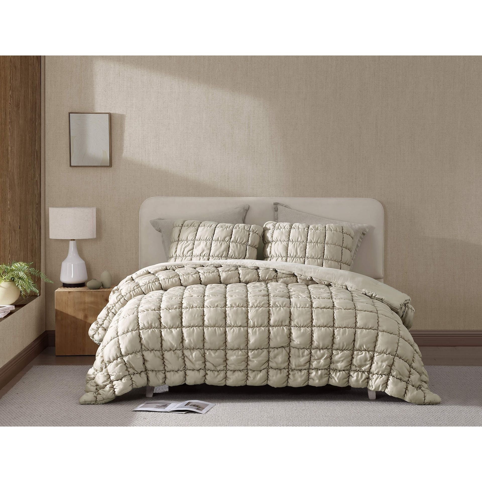 Sunday Citizen Silky Lyocell Puff Sham Set in Sandstone ~ Available in King and Standard Sizes - Image 2