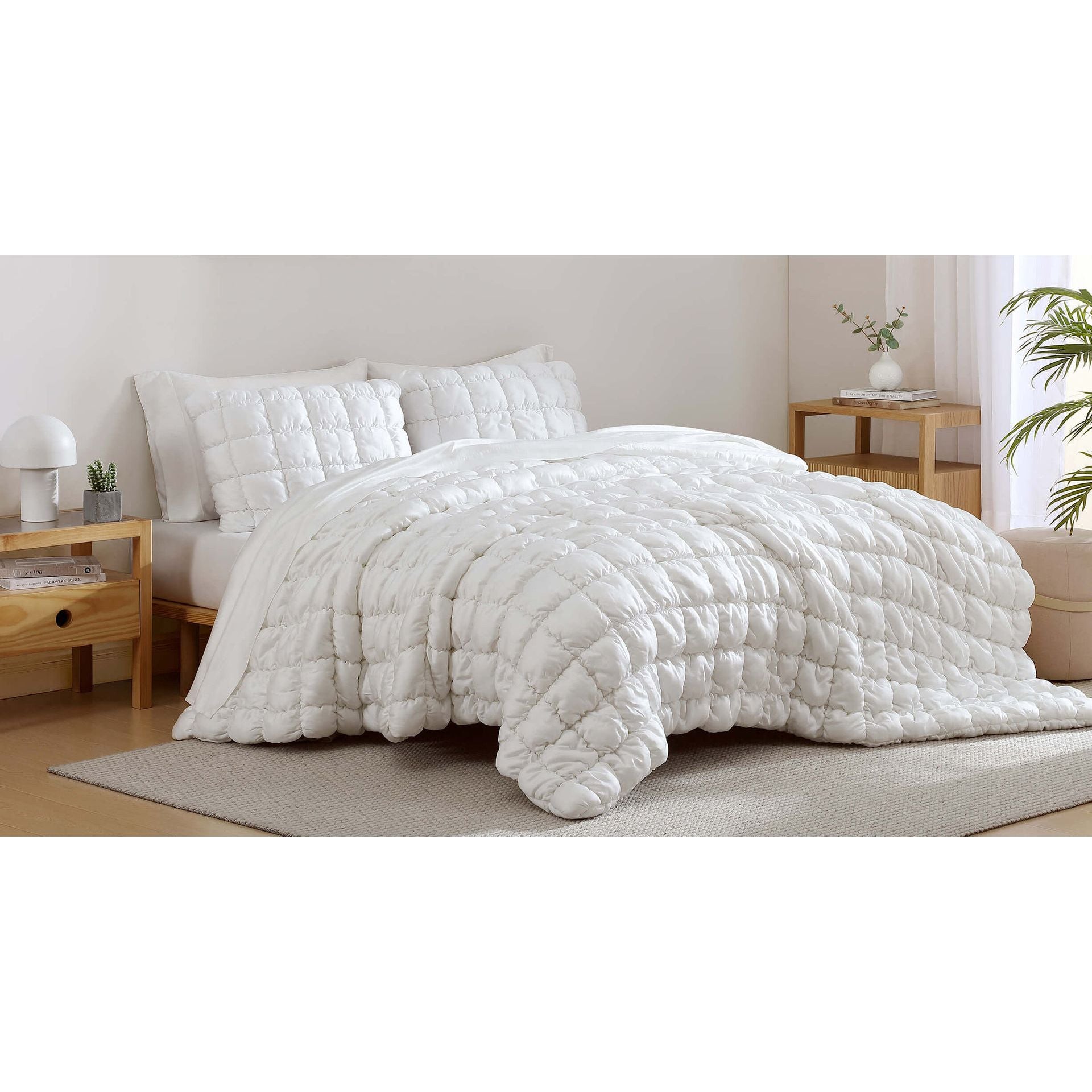 Sunday Citizen Silky Lyocell Puff Sham Set in Clear White ~ Available in King and Standard Sizes - Image 2