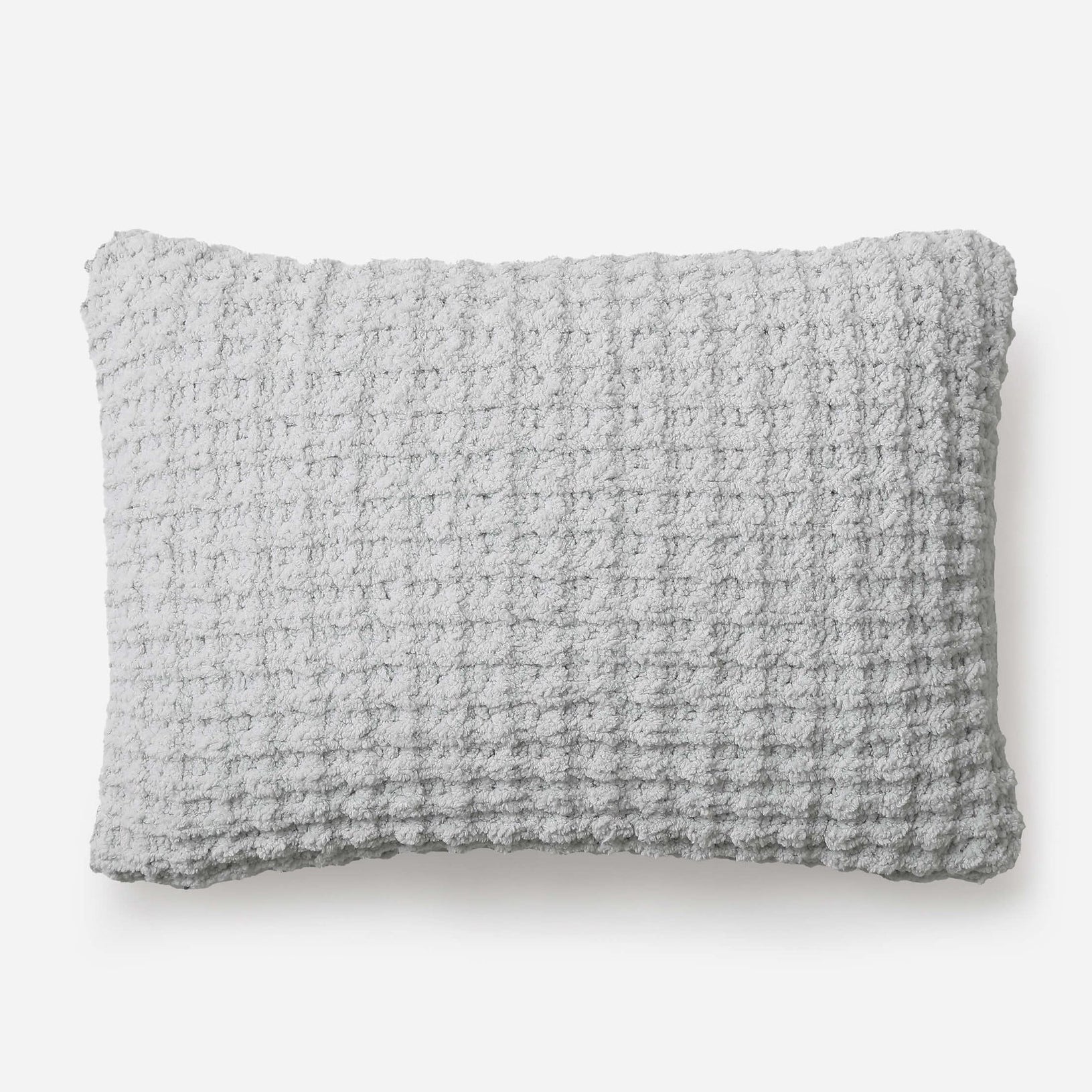 Sunday Citizen Snug Waffle Mini Pillow in Cloud Gray ~ 18 x 12 - Image 1