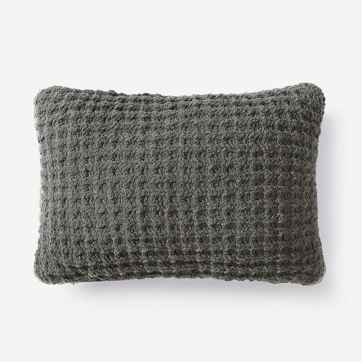 Sunday Citizen Snug Waffle Mini Pillow in Granite ~ 18 x 12 - Image 1