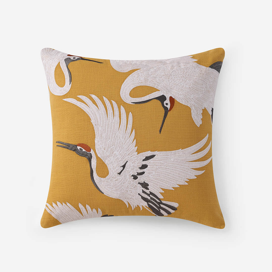Sunday Citizen Crane Embroidered Throw Pillow ~ 20 x 20 - Image 1