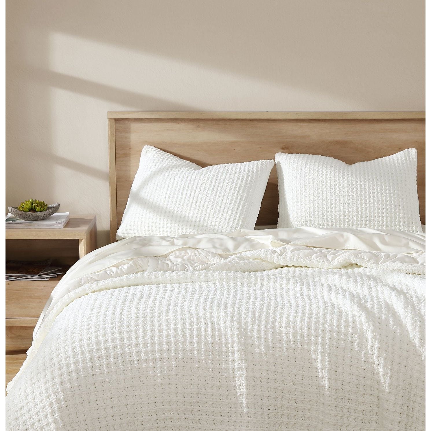 Sunday Citizen Waffle Comforter in Off White ~ Available in King/Cal King and Full/Queen Sizes - Image 2
