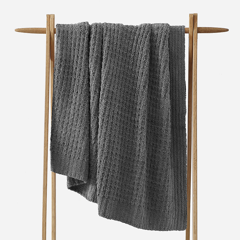 Sunday Citizen Waffle Lightweight Throw in Granite ~ 75 x 52 - Image 1