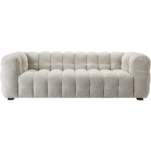 Surya Chambery Modern Ivory Boucle Channeled Sofa - Image 1