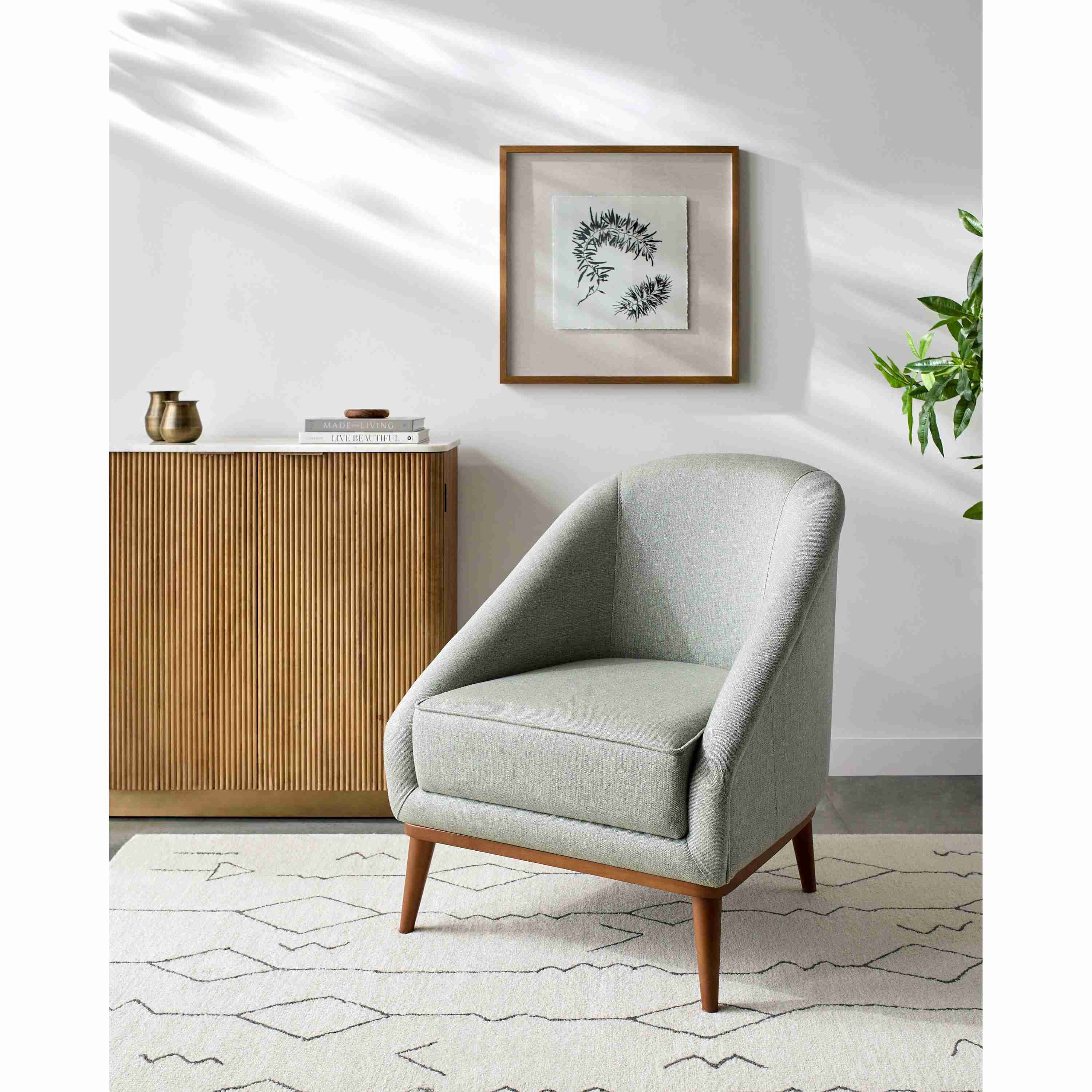 Surya Sandro Modern Light Sage Accent Chair - Image 1