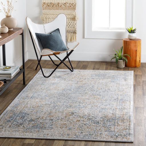 Surya Rugs Carmel Collection Taupe, Blue, Dark Blue, Light Gray, Off White, Mustard & Brown Area Rug CRL-2312 - Image 1